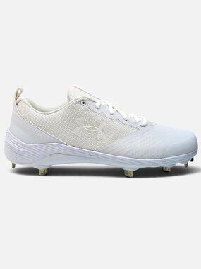 Under Armour UA W Glyde ST Womens 12 White Metal Softball Cleats 1297335-100